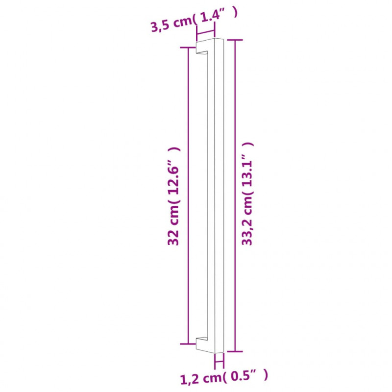 Uchwyty do szafek, 10 szt., czarne, 320 mm, stal nierdzewna