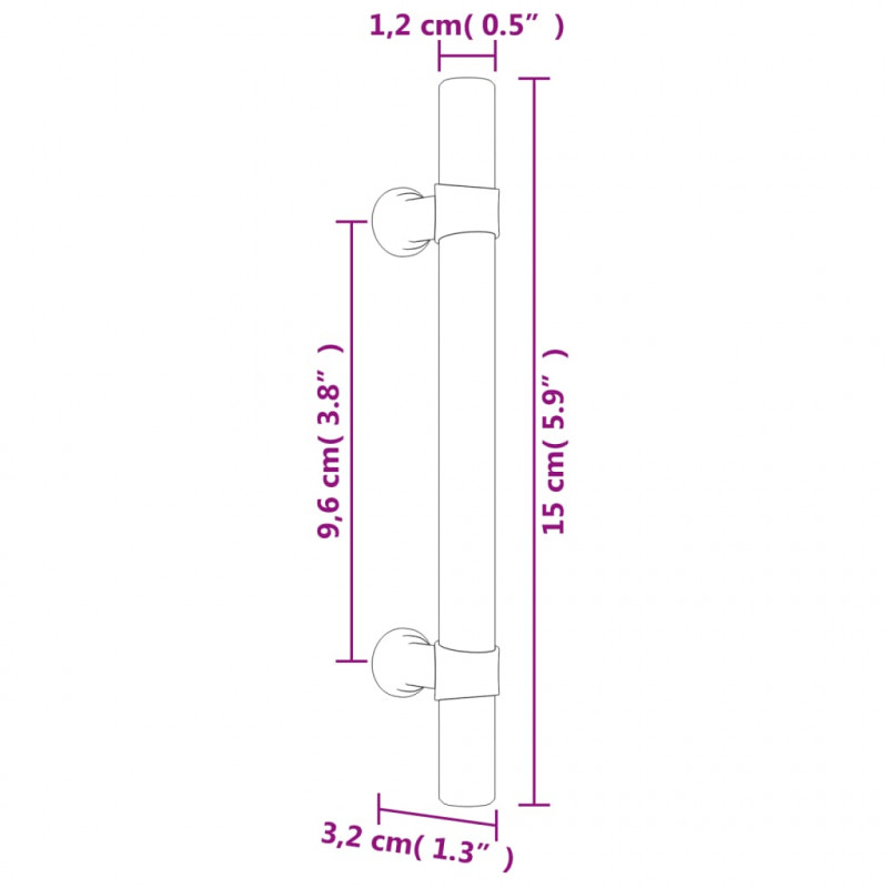 Uchwyty do szafek, 20 szt., srebrne, 96 mm, stal nierdzewna