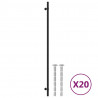 Uchwyty do szafek, 20 szt., czarne, 480 mm, stal nierdzewna