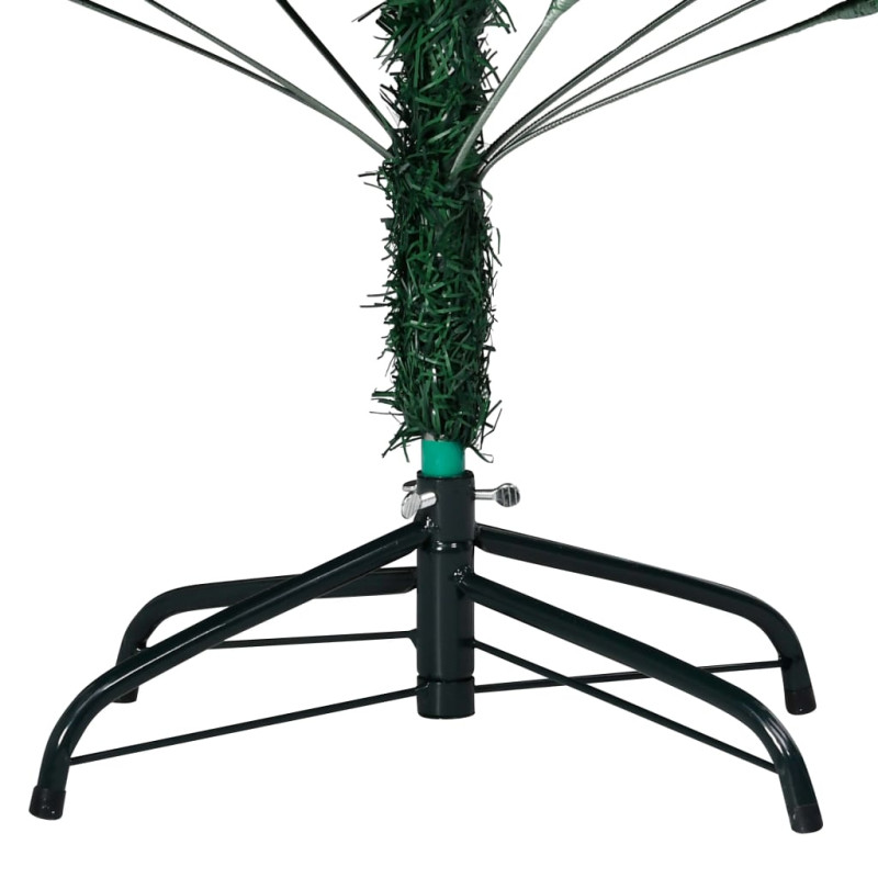 Sztuczna choinka z lampkami i bombkami, zielona, 150 cm, PVC