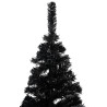 Sztuczna choinka z lampkami i bombkami, czarna, 180 cm, PVC