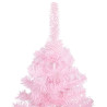 Sztuczna choinka z lampkami i bombkami, różowa, 120 cm, PVC