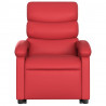 Podnoszony fotel masujący, rozkładany, czerwony, ekoskóra