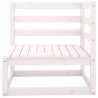 2-osobowa sofa ogrodowa, biała, lite drewno sosnowe
