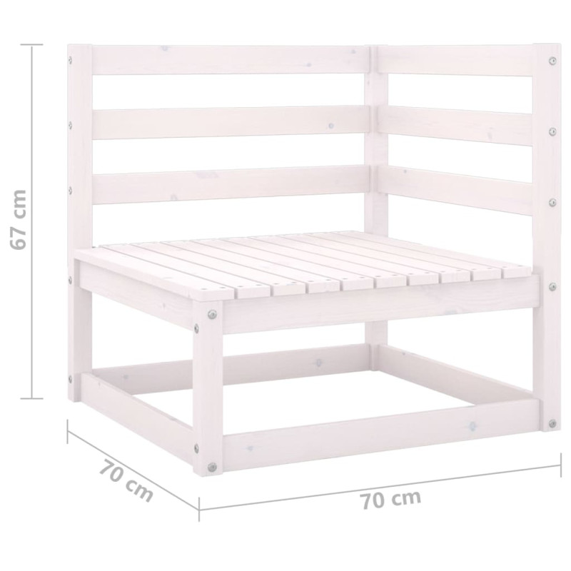 2-osobowa sofa ogrodowa, biała, lite drewno sosnowe