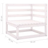 2-osobowa sofa ogrodowa, biała, lite drewno sosnowe