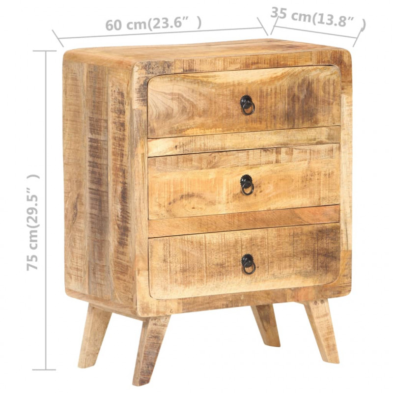 Szafka, 60x35x75 cm, surowe drewno mango