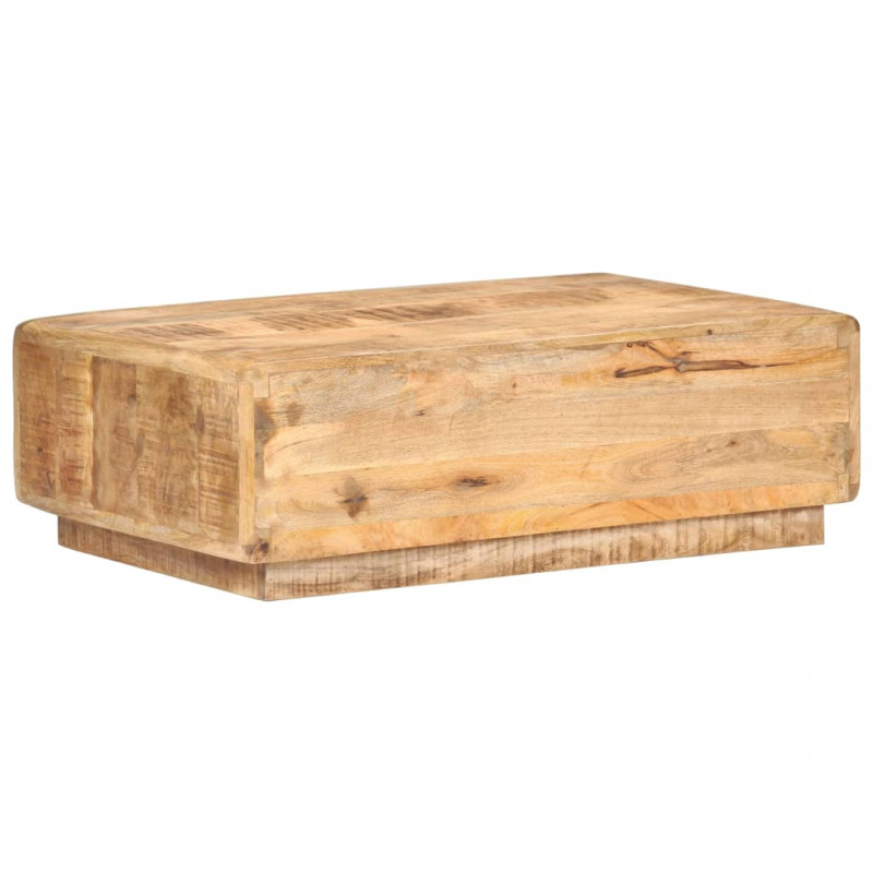 Stolik kawowy, 90x60x29 cm, surowe drewno mango