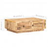 Stolik kawowy, 90x60x29 cm, surowe drewno mango