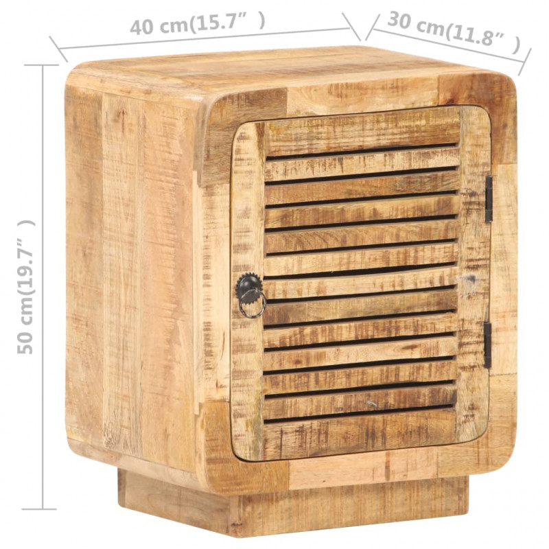 Szafka nocna, 40x30x50 cm, surowe drewno mango