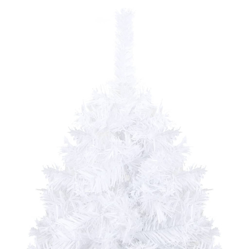 Sztuczna choinka z lampkami i bombkami, biała, 180 cm, PVC