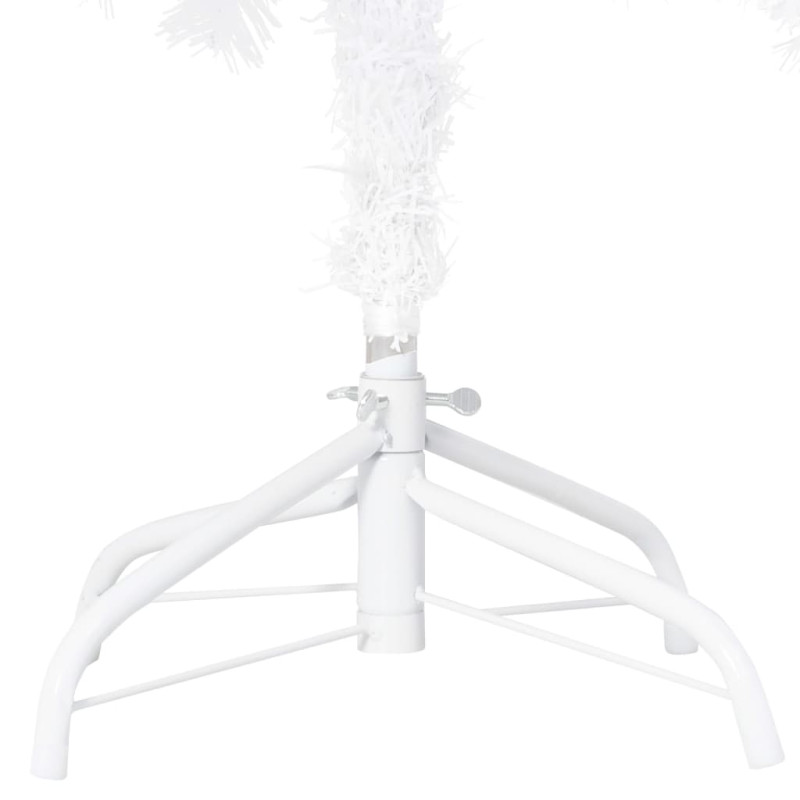 Sztuczna choinka z lampkami i bombkami, biała, 180 cm, PVC