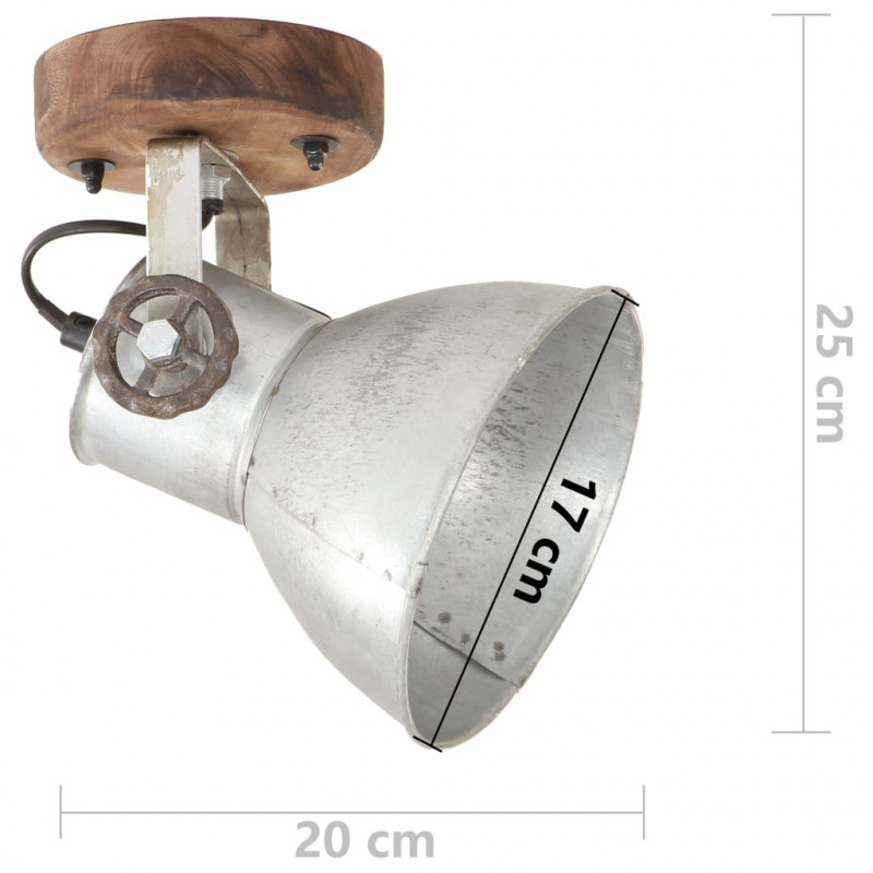 Industrialne lampy ścienne/sufitowe 2 szt. srebrne 20x25 cm E27