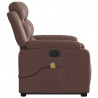 Rozkładany fotel pionizujący z masażem, elektryczny, brązowy