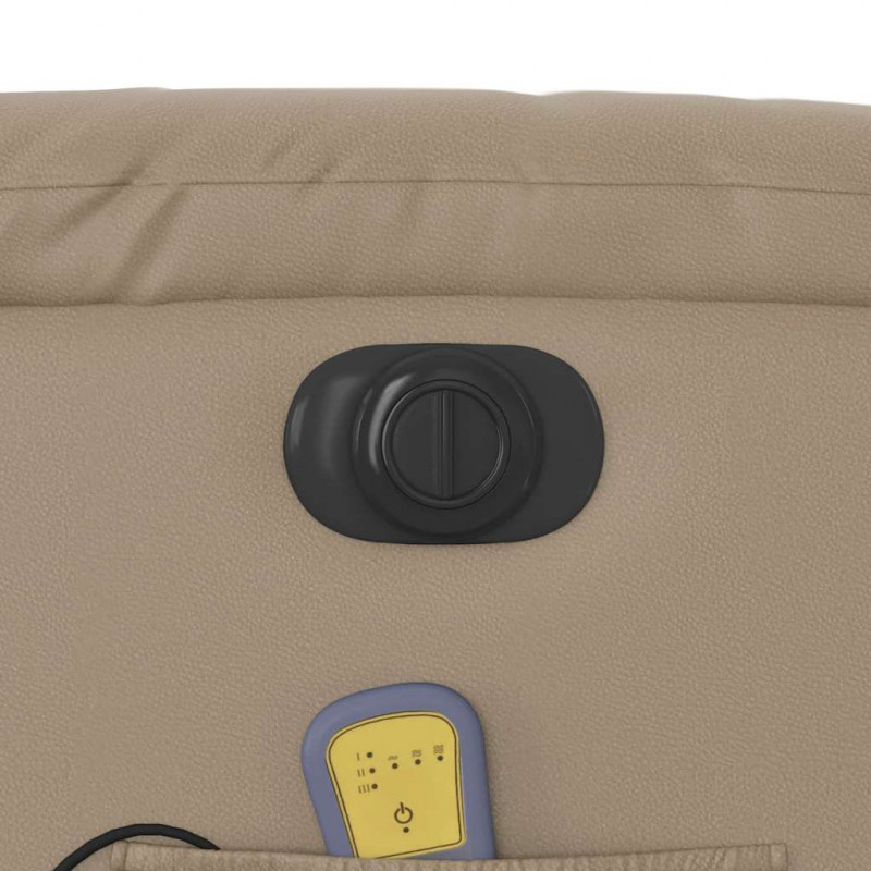 Rozkładany fotel pionizujący z masażem, elektryczny, cappuccino
