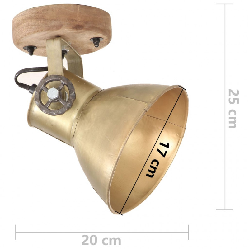 Industrialne lampy ścienne/sufitowe 2 szt. mosiądz 20x25 cm E27