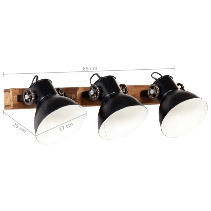 Industrialna lampa ścienna, czarna, 65x25 cm, E27