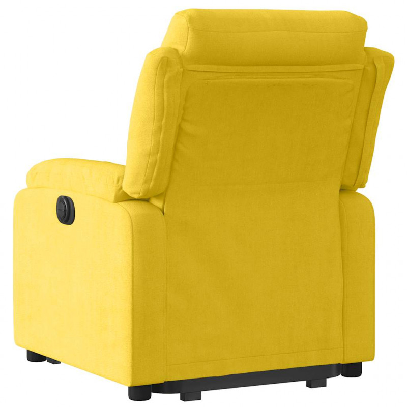 Elektryczny, podnoszony fotel rozkładany, żółty, aksamit