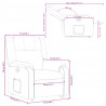 Podnoszony fotel rozkładany, jasnoszary, obity tkaniną