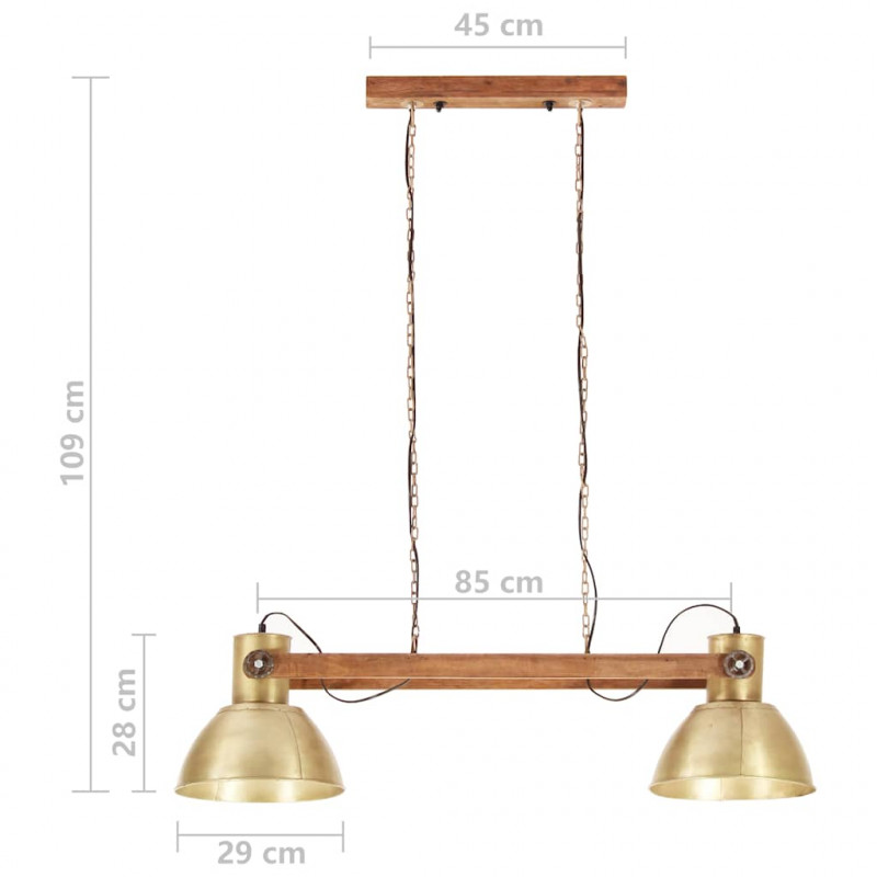 Industrialna lampa wisząca, 25 W, mosiężna, 109 cm, E27