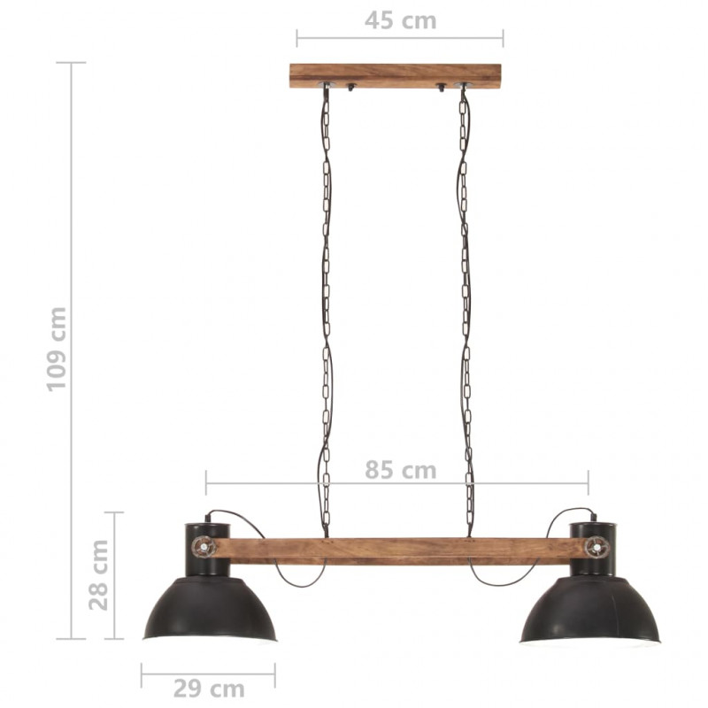 Industrialna lampa wisząca, 25 W, czarna, 109 cm, E27