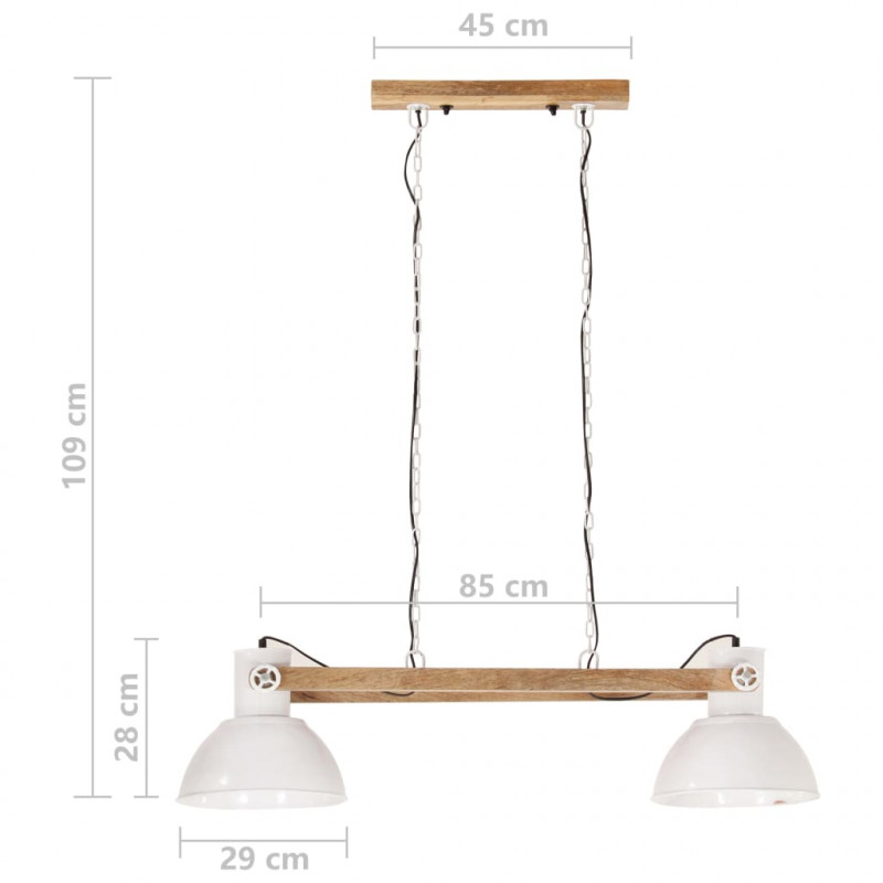 Industrialna lampa wisząca, 25 W, biała, 109 cm, E27