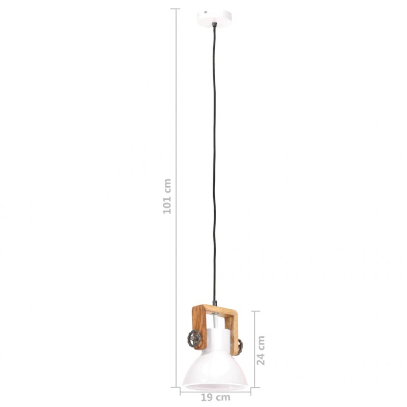 Industrialna lampa wisząca, 25 W, biała, okrągła, 19 cm, E27