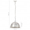 Industrialna lampa wisząca, 25 W, srebrna, okrągła, 41 cm, E27