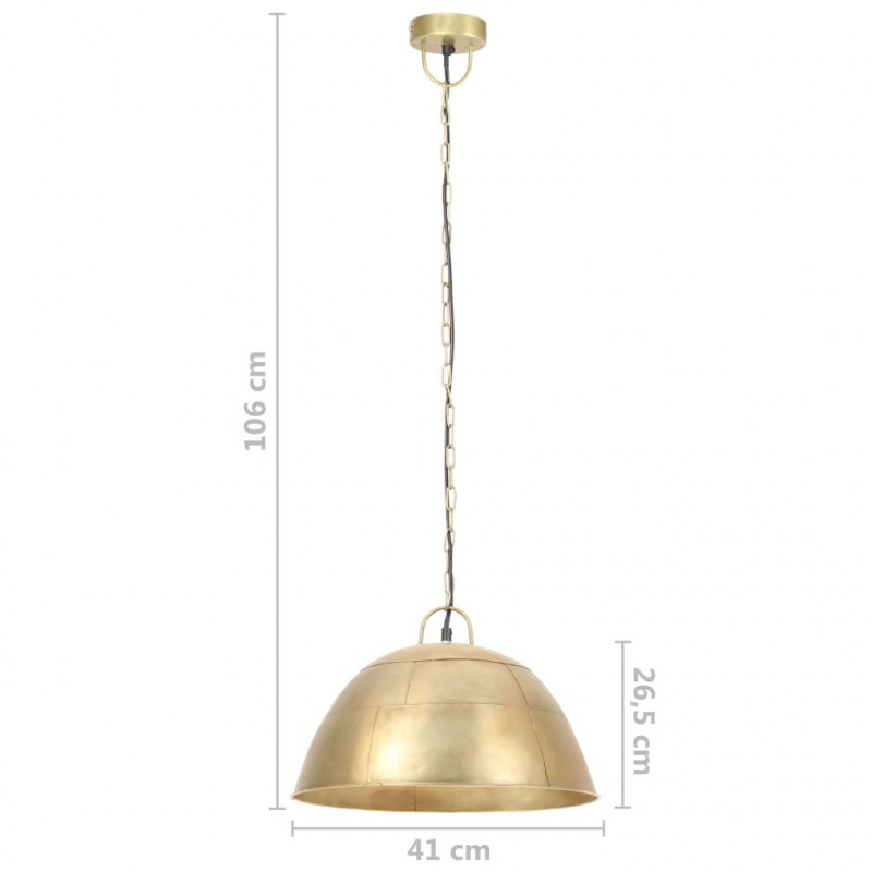 Industrialna lampa wisząca, 25 W, mosiężna, okrągła, 41 cm, E27