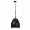 Industrialna lampa wisząca, 25 W, czarna, okrągła, 42 cm, E27