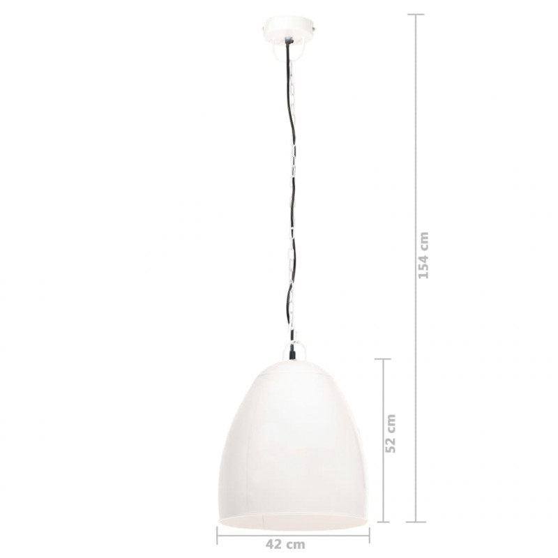Industrialna lampa wisząca, 25 W, biała, okrągła, 42 cm, E27