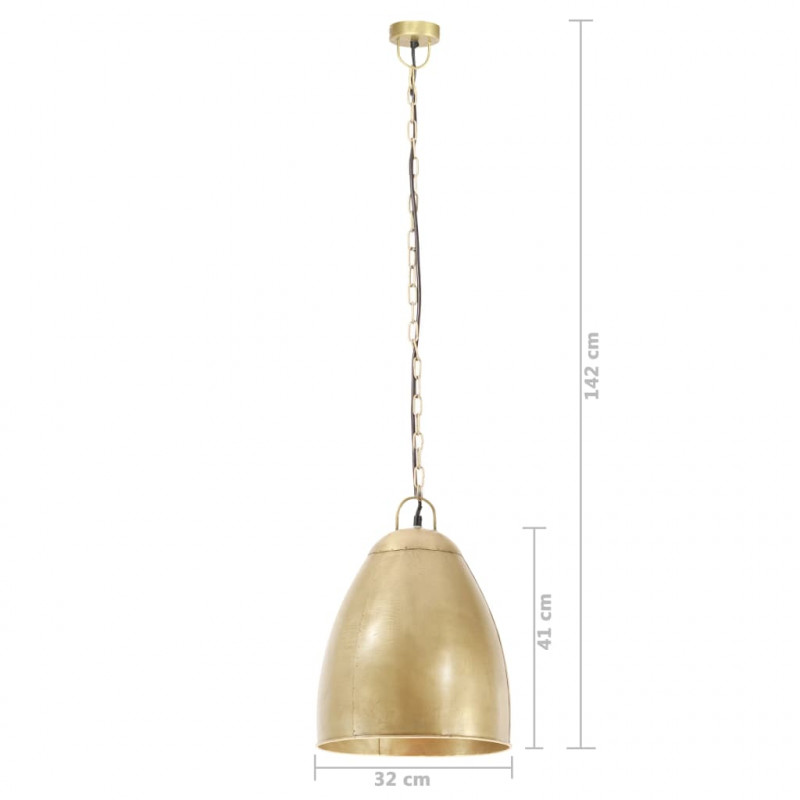 Industrialna lampa wisząca, 25 W, mosiężna, okrągła, 32 cm, E27