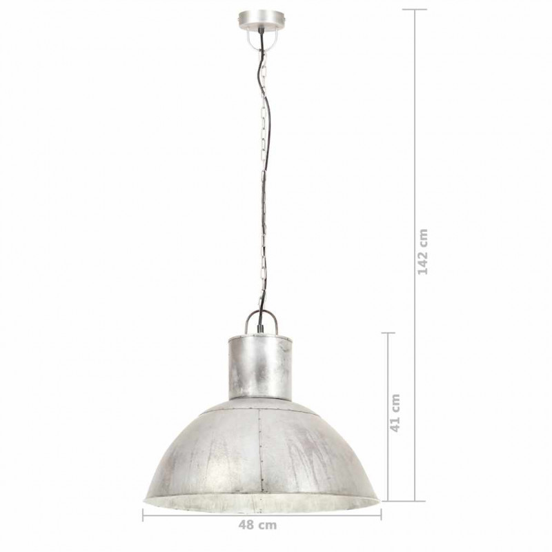 Lampa wisząca, 25 W, kolor srebra, okrągła, 48 cm, E27
