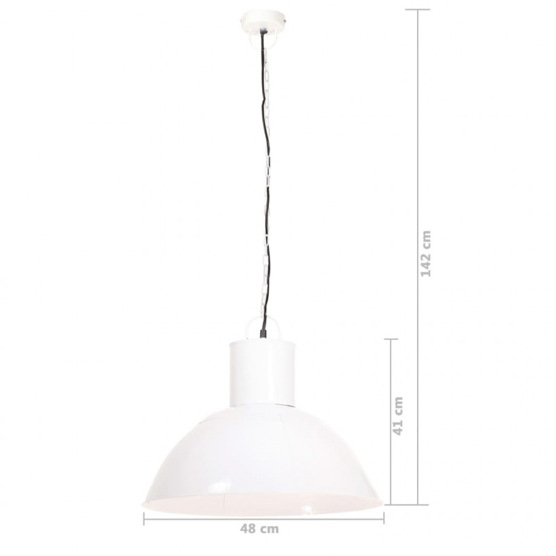 Lampa wisząca, 25 W, biała, okrągła, 48 cm, E27