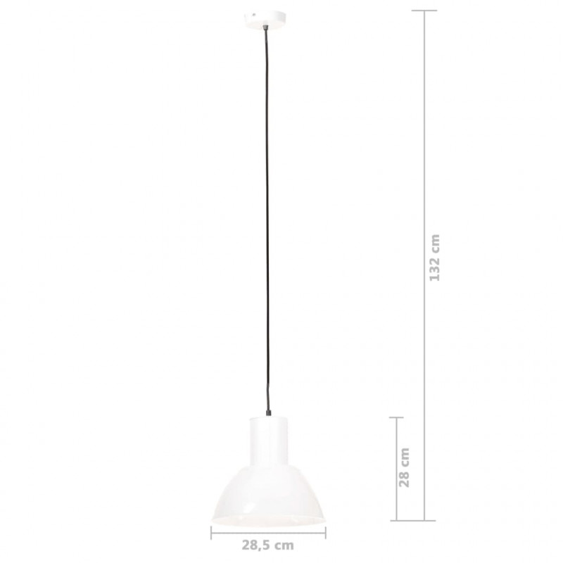 Lampa wisząca, 25 W, biała, okrągła, 28,5 cm, E27