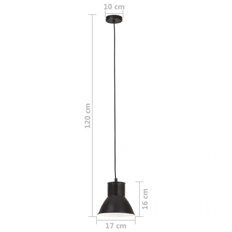 Lampa wisząca, 25 W, czarna, okrągła, 17 cm, E27