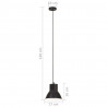 Lampa wisząca, 25 W, czarna, okrągła, 17 cm, E27