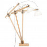 Lampa podłogowa, biała, lite drewno mango, E27