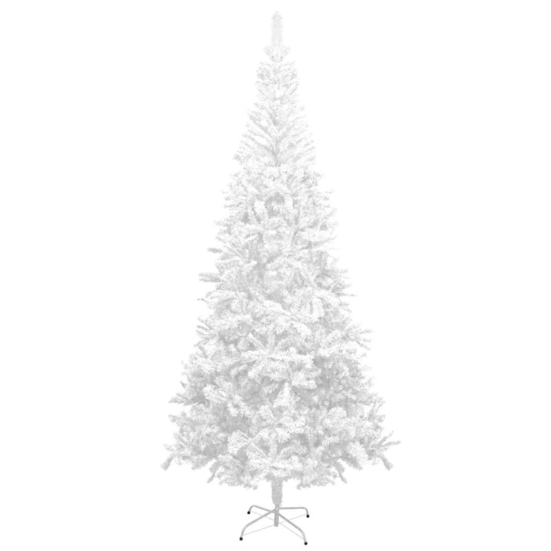 Sztuczna choinka z lampkami i bombkami, L, 240 cm, biała