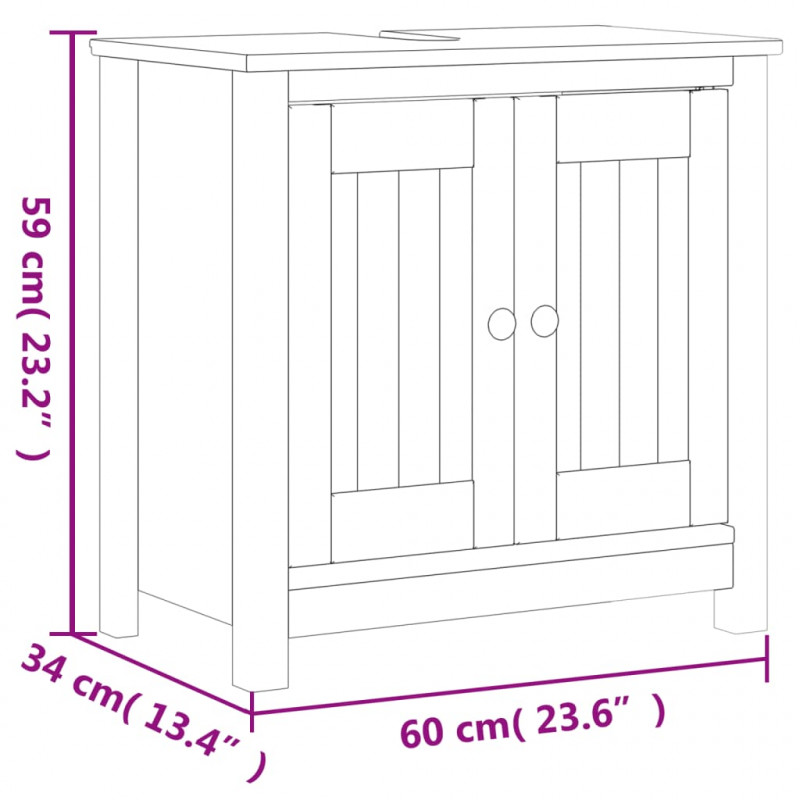 2-częściowy zestaw mebli łazienkowych BERG, biały, sosnowy