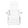 Krzesła Adirondack z podnóżkami i stolikiem, HDPE, białe