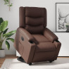 Rozkładany fotel pionizujący, elektryczny, brązowy, ekoskóra
