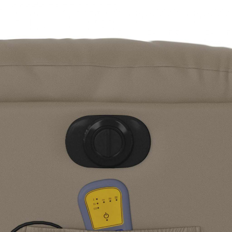 Rozkładany fotel pionizujący z masażem, elektryczny, cappuccino