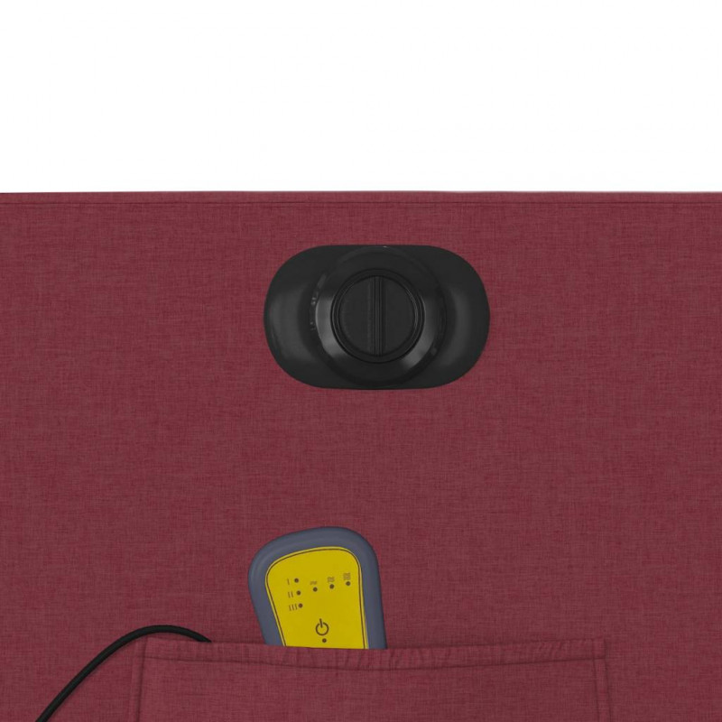 Rozkładany fotel masujący, elektryczny, winna czerwień, tkanina