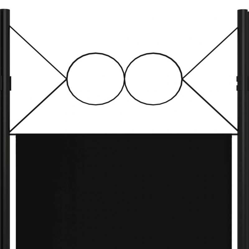 Parawan 3-panelowy, czarny, 120 x 180 cm