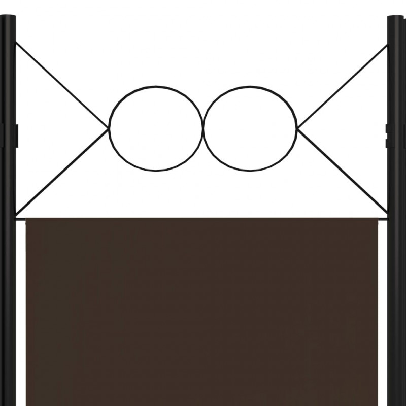 Parawan 5-panelowy, brązowy, 200 x 180 cm