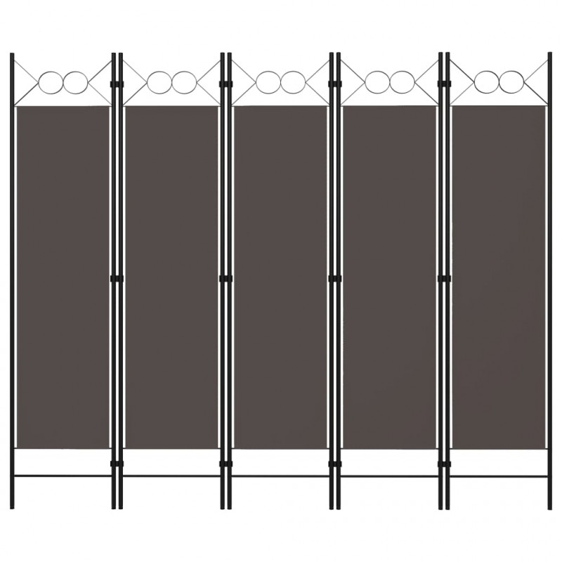 Parawan 5-panelowy, antracytowy, 200 x 180 cm