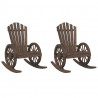 Krzesła bujane Adirondack, 2 szt., lite drewno jodłowe