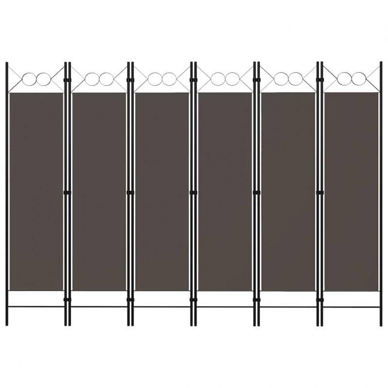 Parawan 6-panelowy, antracytowy, 240 x 180 cm