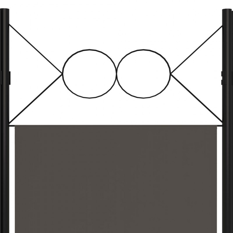 Parawan 6-panelowy, antracytowy, 240 x 180 cm